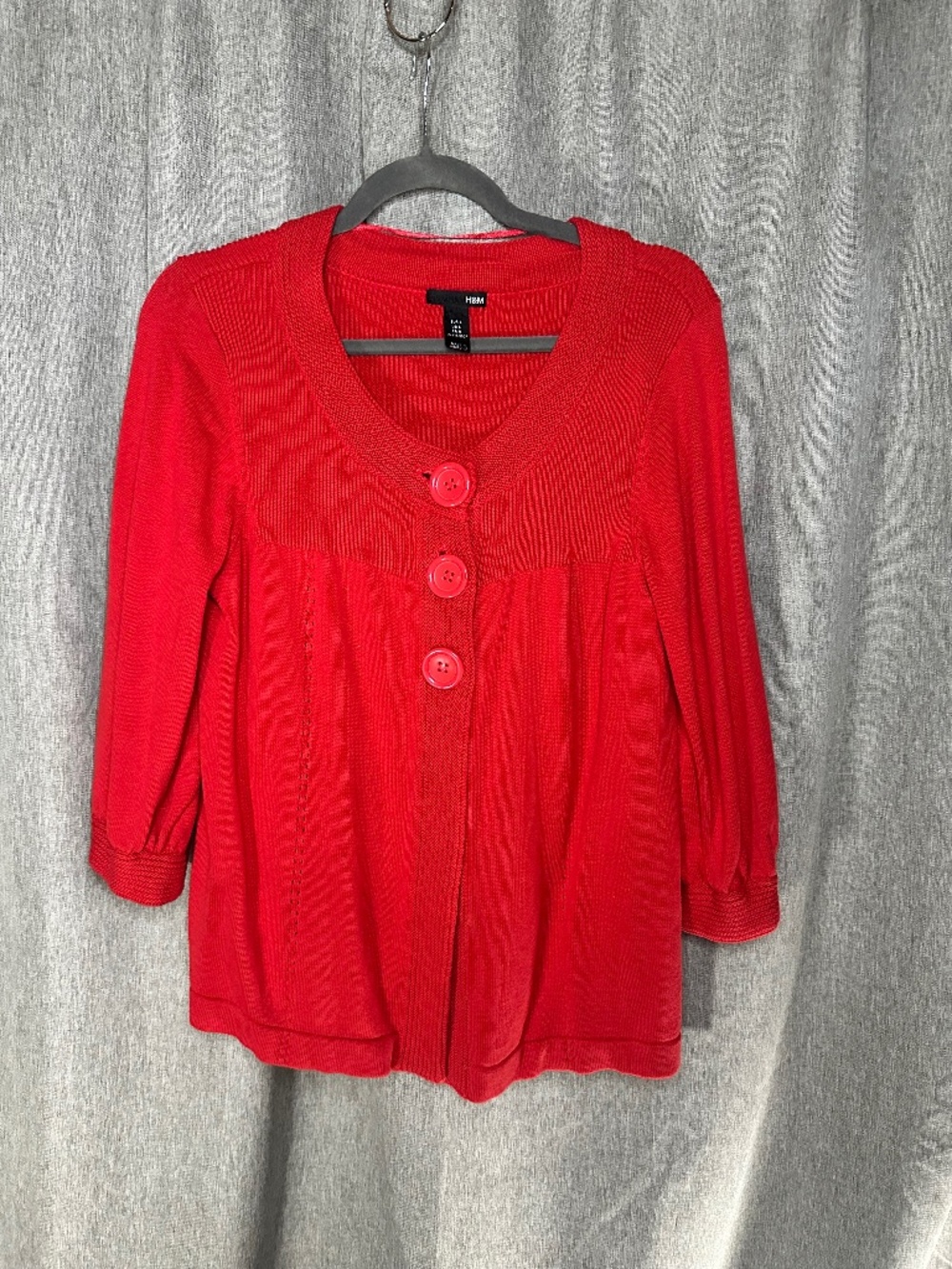 H&M Textured Knit Button-Front Cardigan Sweater-Large